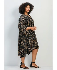 Avenue Women's Parker Hanky Hem Collared Dress