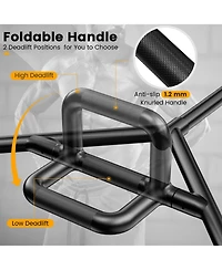 Skonyon Olympic Hex Trap Bar with 2 Spring Collars and Foldable Handle