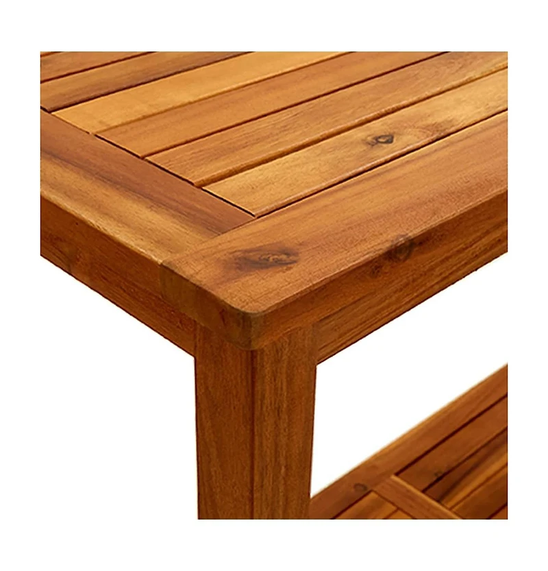 vidaXL Patio Console Table 43.3"x15.7"x29.5" Solid Acacia Wood