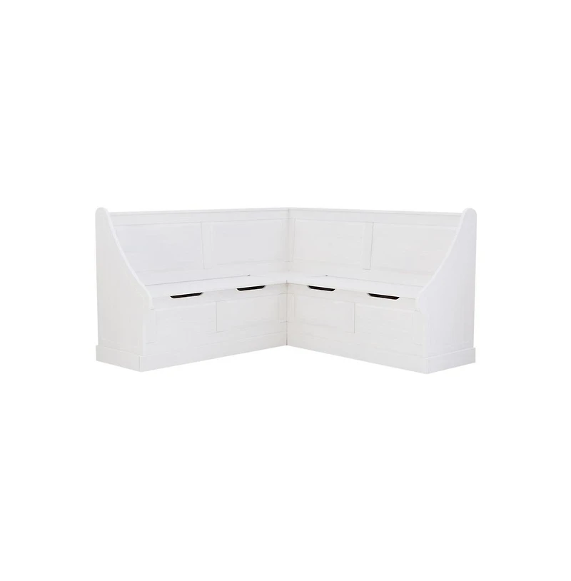 Linon Tobin Corner Breakfast Nook, White