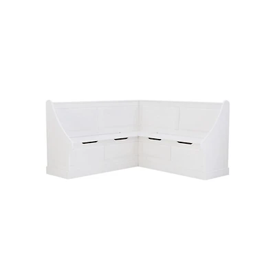 Linon Tobin Corner Breakfast Nook, White