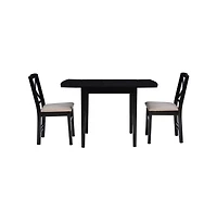 Torino 3Pc Drop Leaf Dining Set Black