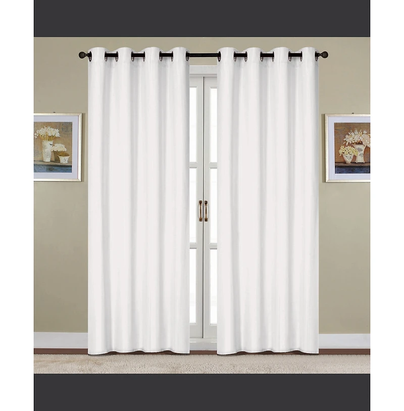 Rt Designers Collection Kennedy Grommet Curtain Panel 54" x White