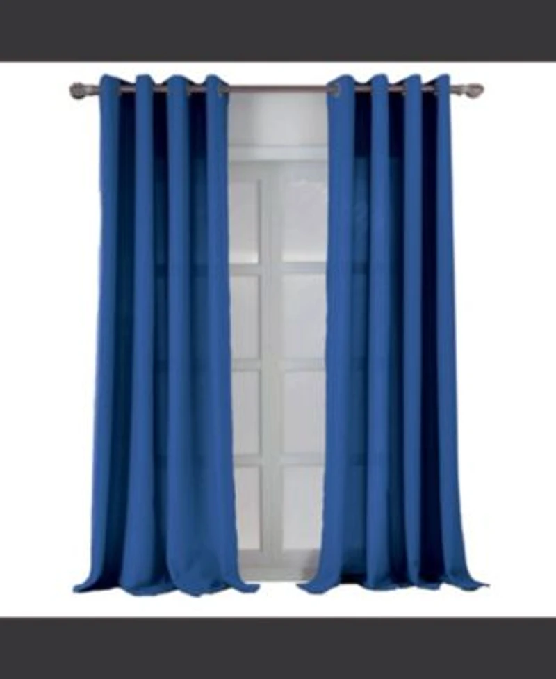 Rt Designers Collection Cole Textured Grommet Room Darkening Curtain Panel 54 X22 X Navy