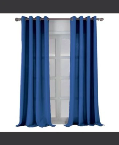 Rt Designers Collection Cole Textured Grommet Room Darkening Curtain Panel 54 X22 X Navy