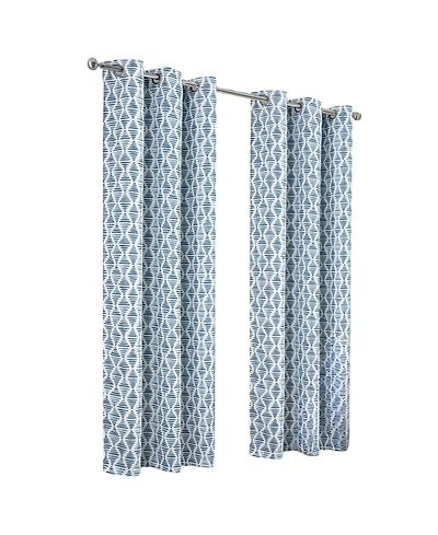 Rt Designer Collection Justice Printed Blackout Luxurious Decorative Grommet Curtain Panel 54" x Blue
