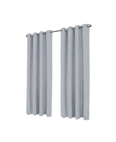 Rt Designer Collection Cassi Shimmer Jacquard Grommet Curtain Panel 54" x 90" Grey