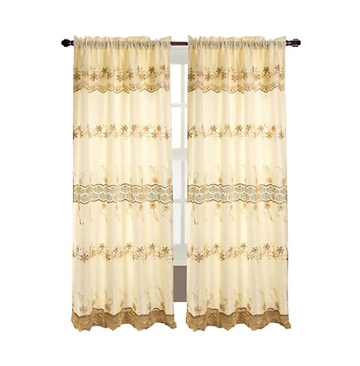 Rt Designers Collection Alisa Macrame Rod Pocket Window Room Darkening Panel 54" x 84" Beige
