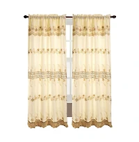 Rt Designers Collection Alisa Macrame Rod Pocket Window Room Darkening Panel 54" x 84" Beige