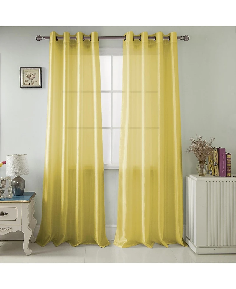 Rt Designer Collection Nancy Grommet Luxurious Modern Design Curtain Panel 54" x 95" Neon Yellow