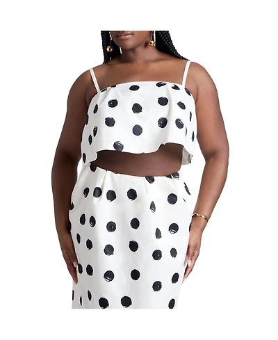 Eloquii Women's Plus Cropped Bubble Top