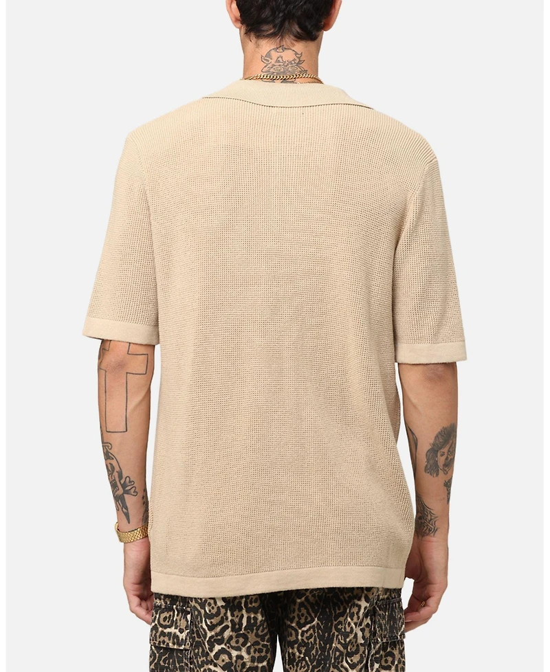 Xxiii Men's Zyair Knit Rib Button Up Shirt