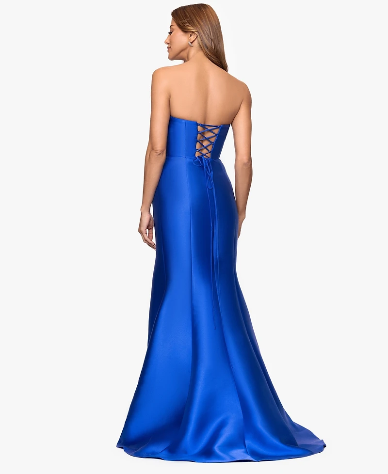 Betsy & Adam Women's Long Strapless Dress