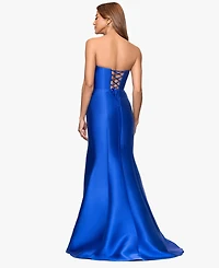 Betsy & Adam Women's Long Strapless Dress