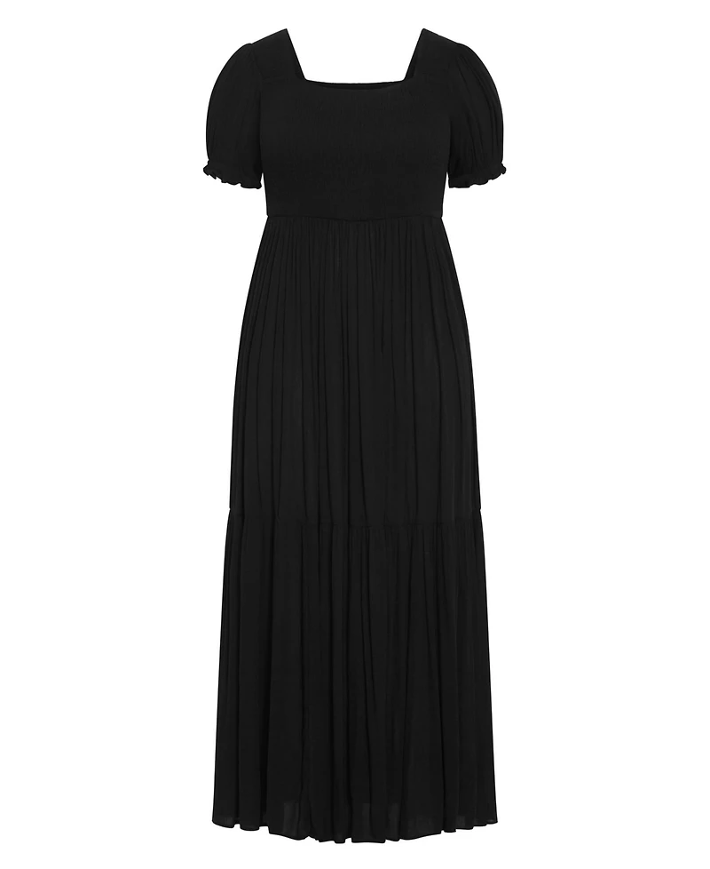 Avenue Women's Plus Sophia Shirred Bodice Maxi Dress