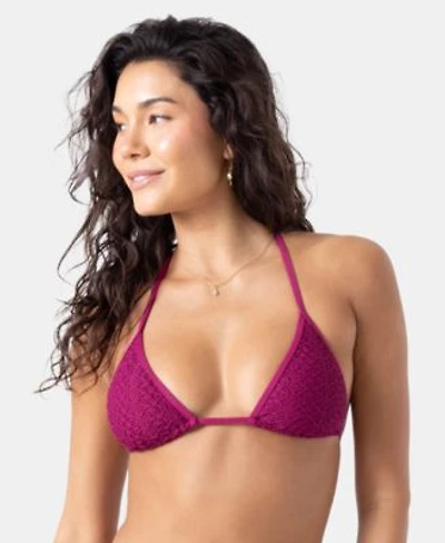 Roxy Womens Crochet Mini Tiki Tri Bikini Halter Top Swim Hipster Bottoms