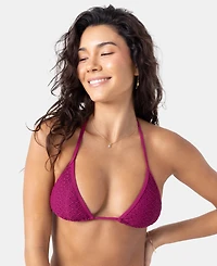 Roxy Women's Crochet Mini Tiki Tri Bikini Halter Top