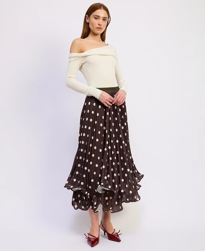 En Saison Women's Lainey Pull-On Full Maxi Skirt