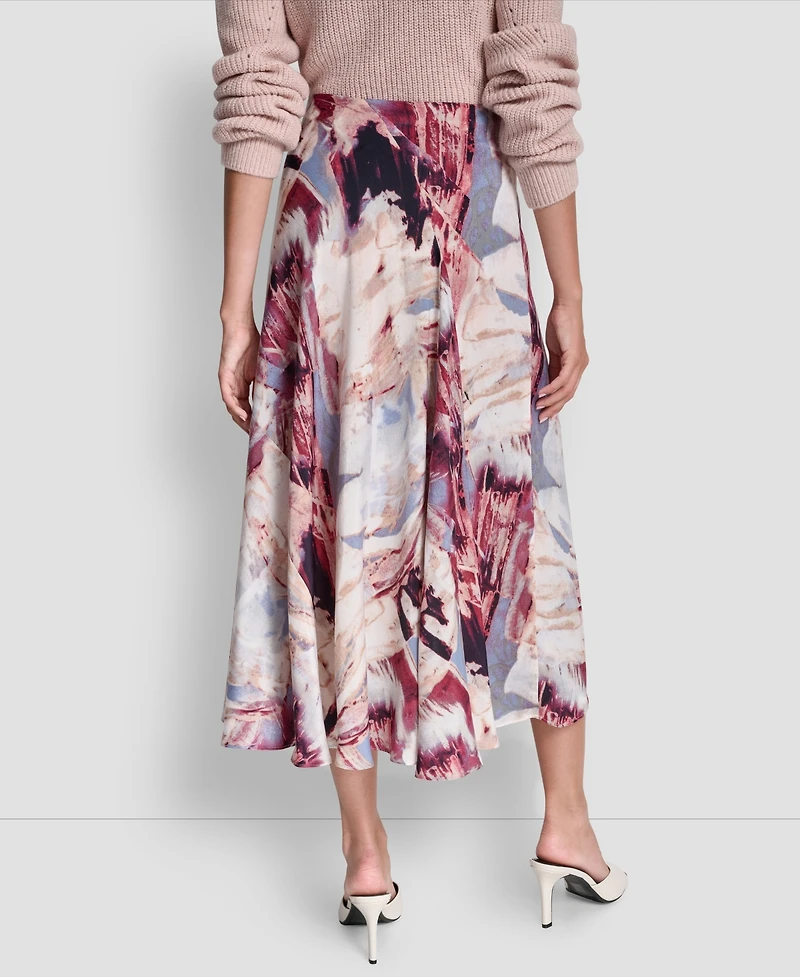 Dkny Women's Printed Bias-Cut A-Line Midi Skirt