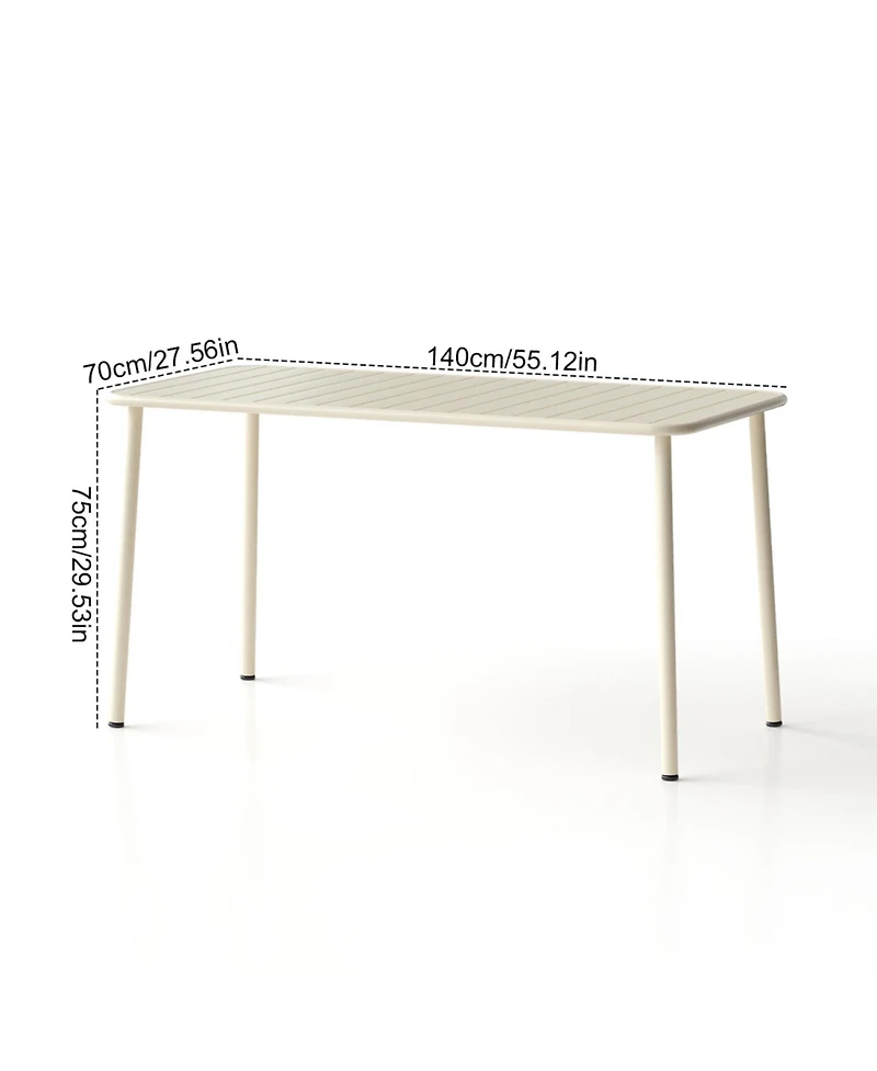 Streamdale Furniture Set of 1 with 4 chairs Sella Long Outdoor Dining Table