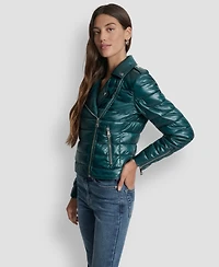 Dkny Jeans Women's Lightweight Zip-Front Puffer Jacket