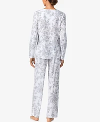 Aria Sleepwear Brushed Cotton Long Sleeve Pant Pj Set