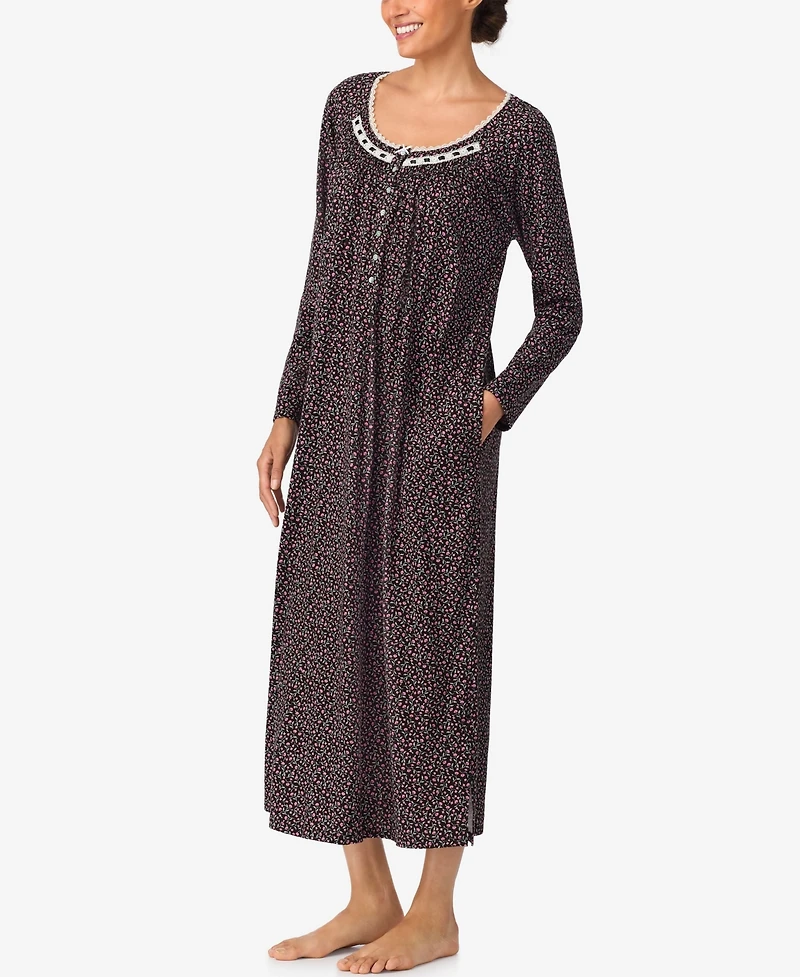 Aria Women's Long Sleeve brushed Cotton Ballet Nightgown