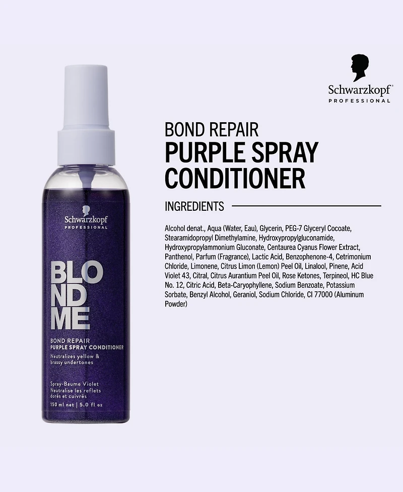 Schwarzkopf BlondMe Bond Repair Purple Spray Conditioner, 5 oz.