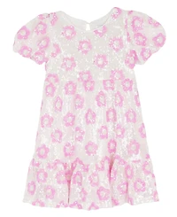 Rare Editions Girls 2T-6X Flower Pattern Short-Sleeve Dress