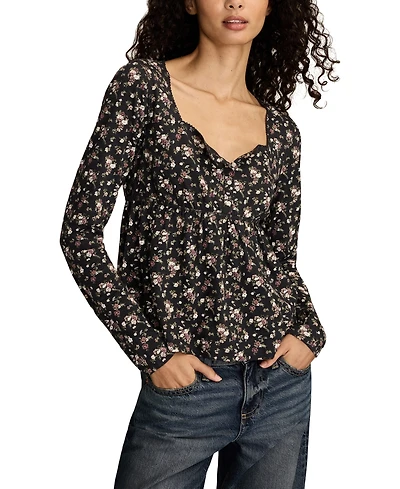 Lucky Brand Women's Babydoll Henley Top