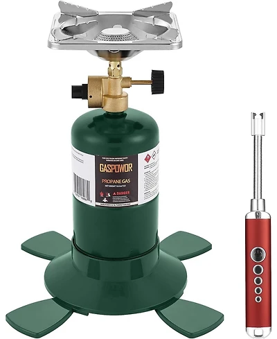 Propane Cylinder Top Stove with Adjustable Burner, Portable Camping/Backpacking Cooker 10000BTU,Camping Stove Propane (Fuel not included)