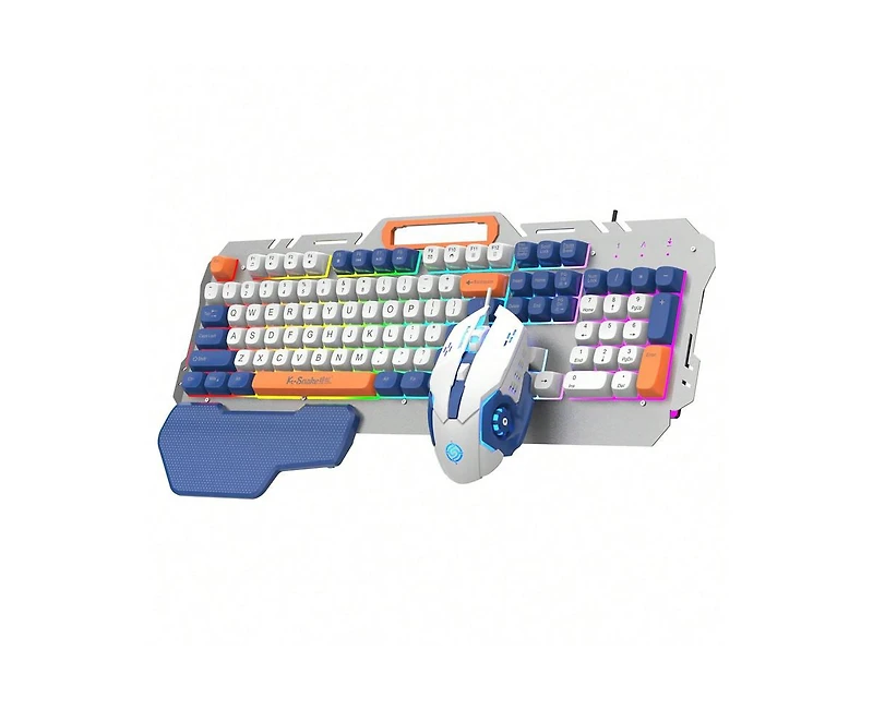 risokeys Wired Gaming Keyboard And Mouse Set - Keyboard And Mouse with Wrist Rest - Ergonomic Keyboard For Desktop, Laptop, Pc