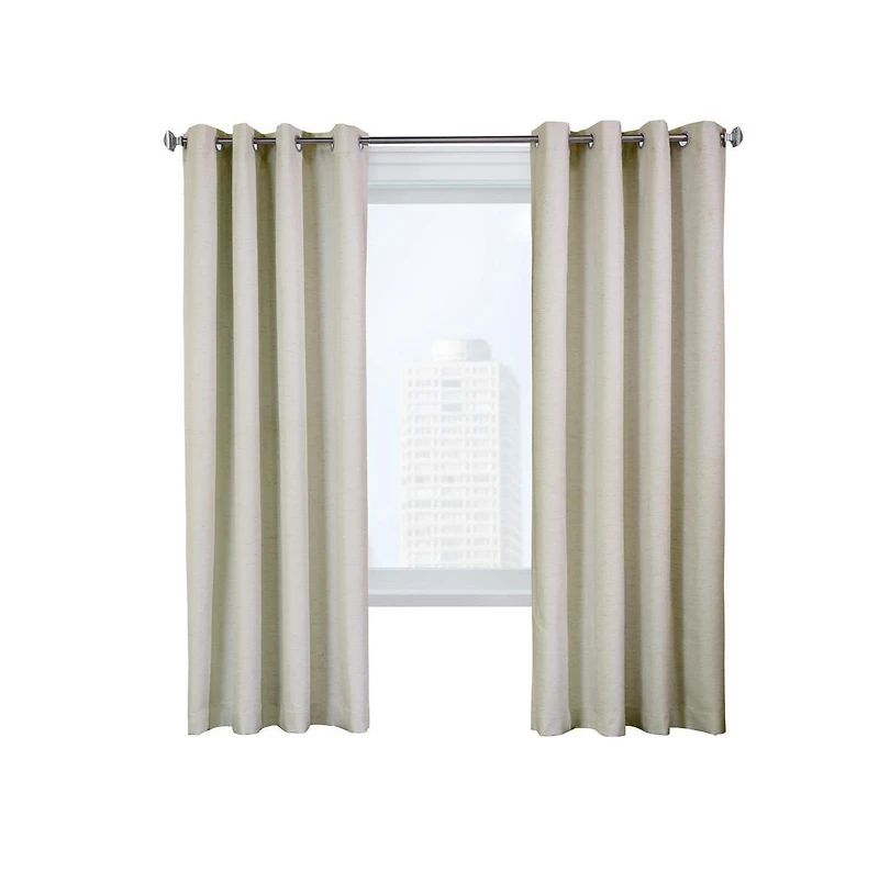 Thermaplus Ventura Blackout Grommet Curtain Panel Pair Frame Your Windows with Subtle Slub Textured Motif Each 78" x 84" Natural