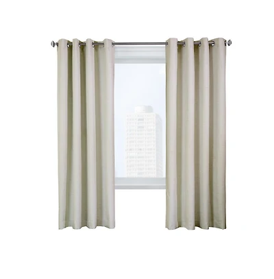 Thermaplus Ventura Blackout Grommet Curtain Panel Pair Frame Your Windows with Subtle Slub Textured Motif Each 78" x 84" Natural