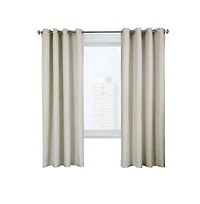 Thermaplus Ventura Blackout Grommet Curtain Panel Pair Frame Your Windows with Subtle Slub Textured Motif Each 78" x 84" Natural