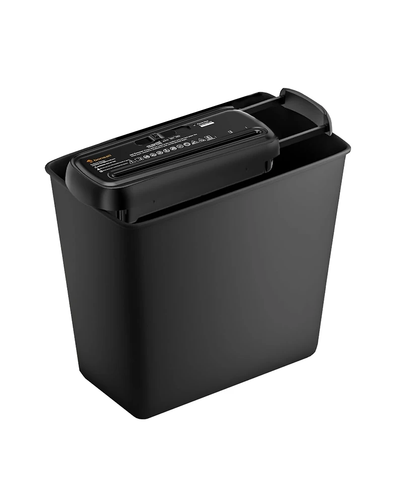 Bonsaii 6-Sheet Strip-Cut Paper Shredder with Basket, Portable Home Office Shredder with Overheat Protection, Compact Design for Easy Use