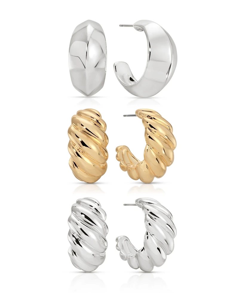 Ettika Two-Tone Essential Hoop Earring Set