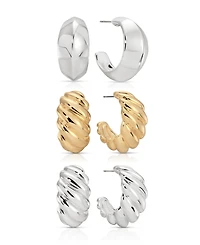 Ettika Two-Tone Essential Hoop Earring Set