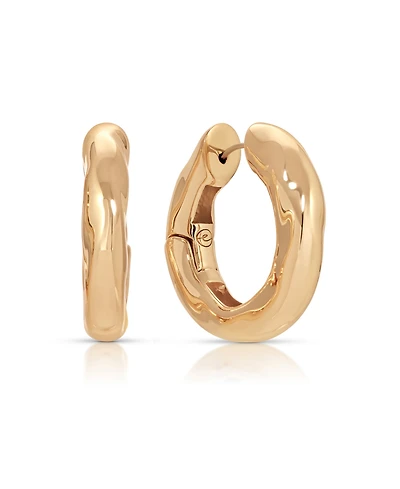 Ettika Gold Plated Molten Hoop Earrings