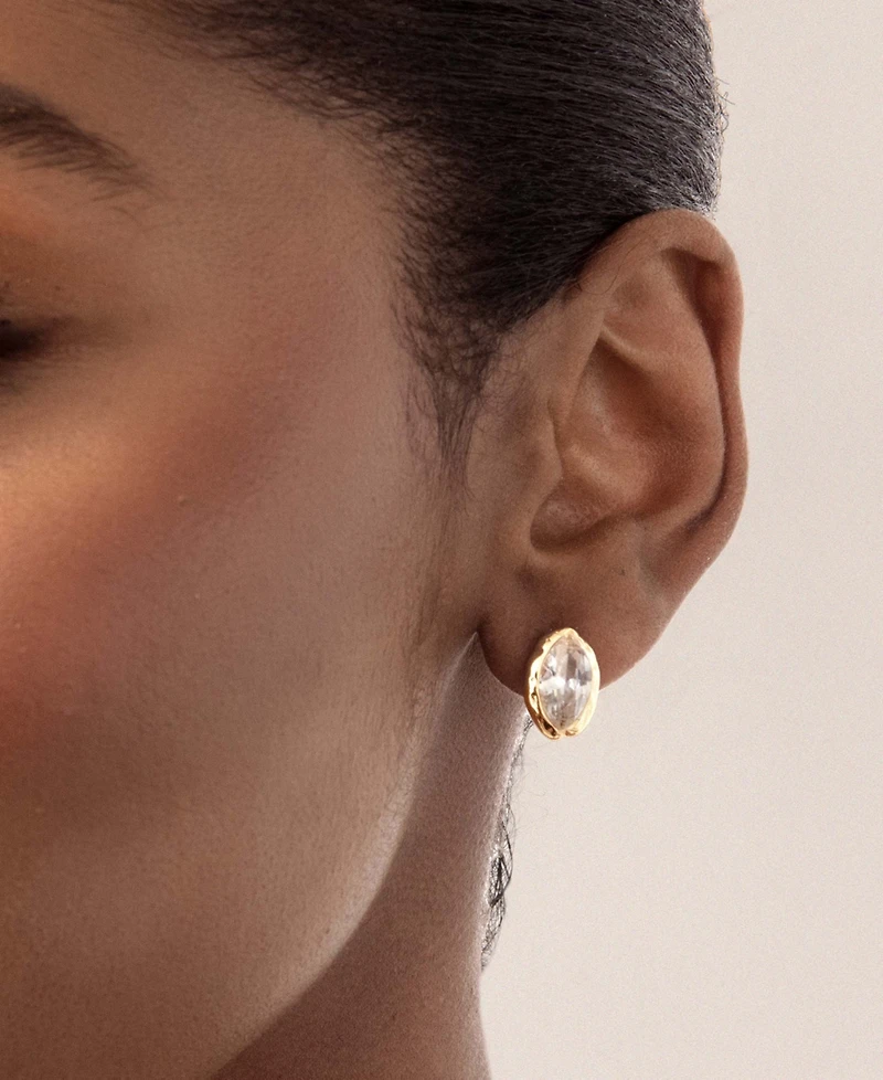 Ettika Gold Plated Crystal Luxe Mini Stud Earrings
