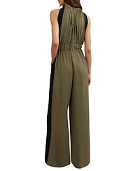 Reiss Color Block Gathered Wide-Leg Jumpsuit