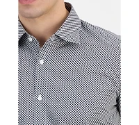 Men's Modern-Fit Circle Print Dress Shirt
