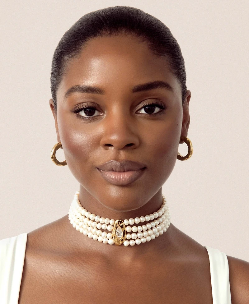 Ettika Freshwater Cultivated Pearl Luxe Choker Necklace