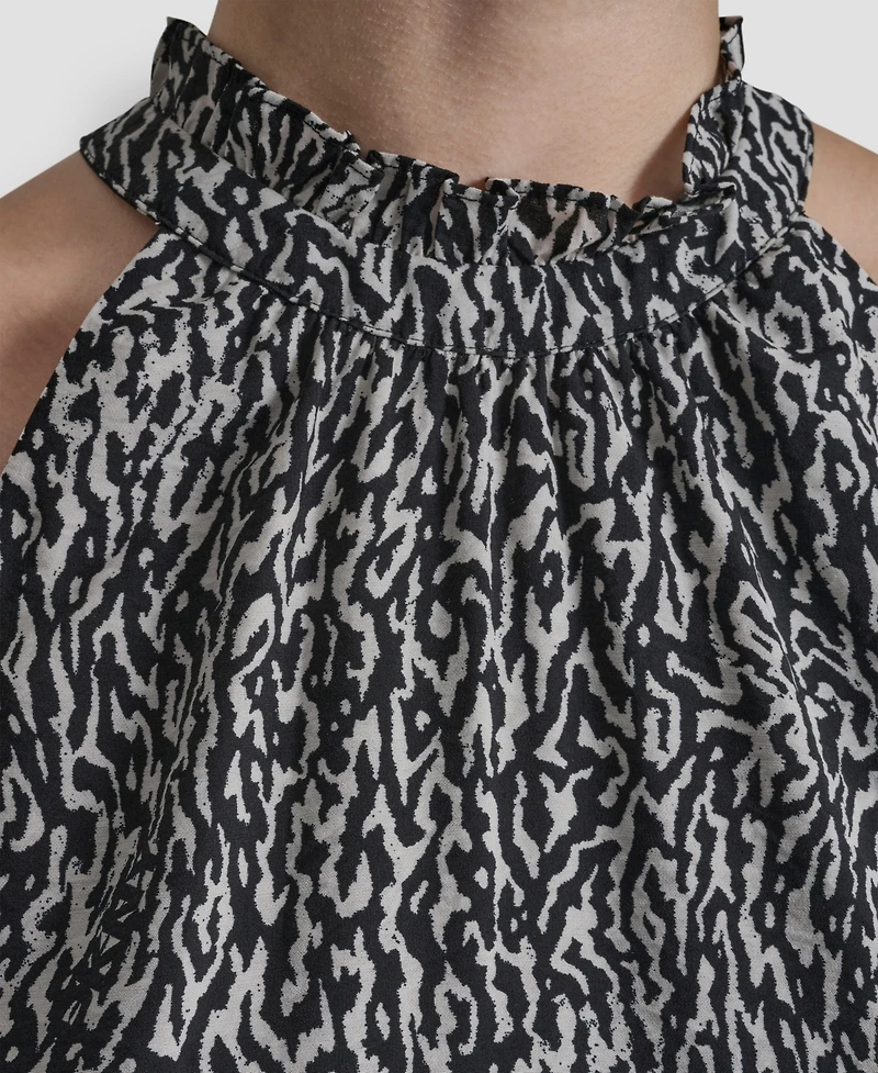 Dkny Women's Sleeveless Printed Voile Halter Top