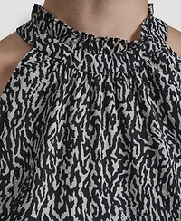 Dkny Women's Sleeveless Printed Voile Halter Top