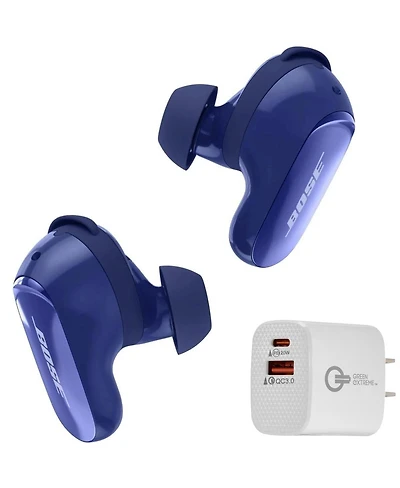Bose QuietComfort Ultra 2nd Gen Wireless Active Noise Cancellation Earbuds, Midnight Viole With Wall Charger