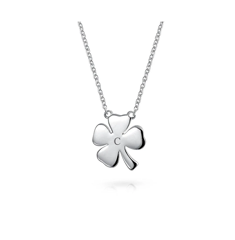 Bling Jewelry Set of 2 Four Lucky Clover & Lucky Horseshoe Pendant Necklace Sterling Silver