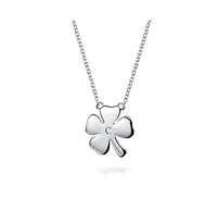 Bling Jewelry Set of 2 Four Lucky Clover & Lucky Horseshoe Pendant Necklace Sterling Silver