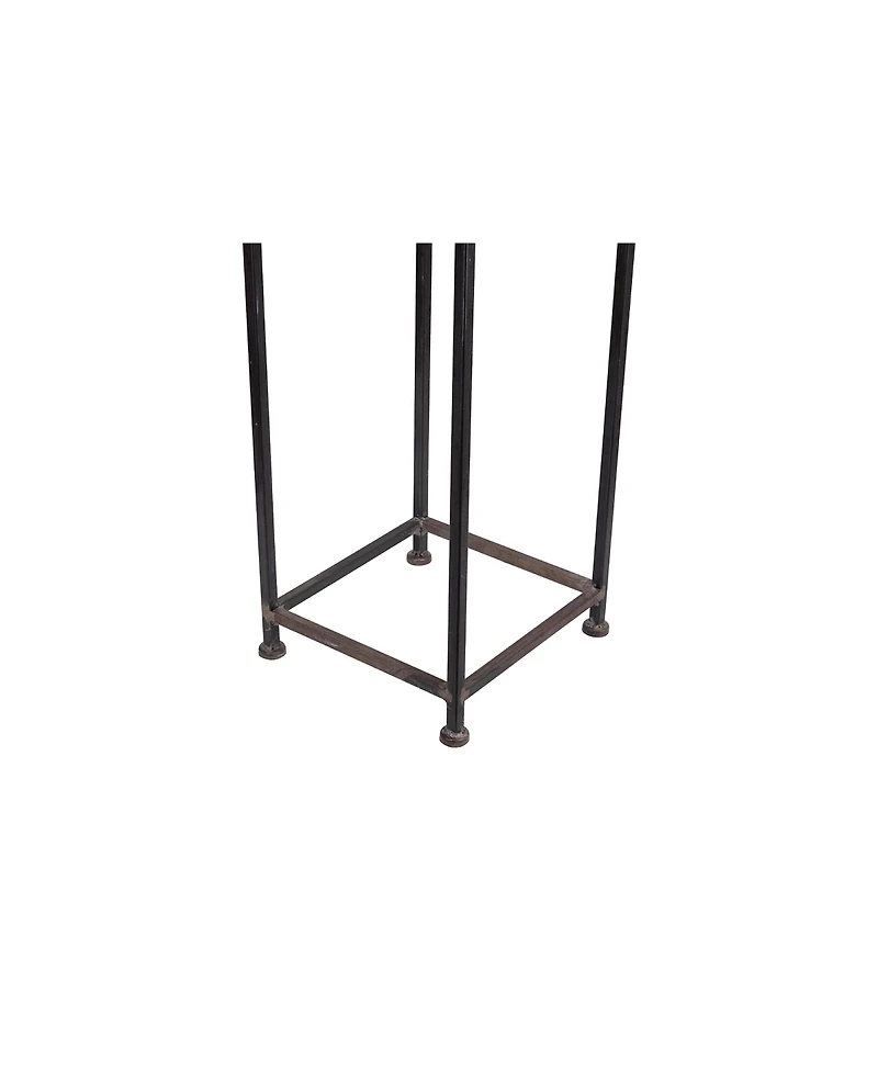 Storied Home Metal House Shaped Fire Wood Holder with Handle