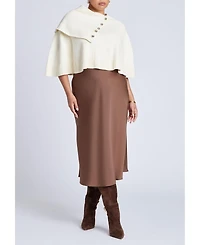 Eloquii Women's Plus Button Detail Sweater Poncho